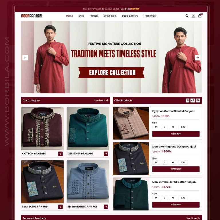 Noor Panjabi – Premium Clothing & Fashion E-Commerce Website Solution