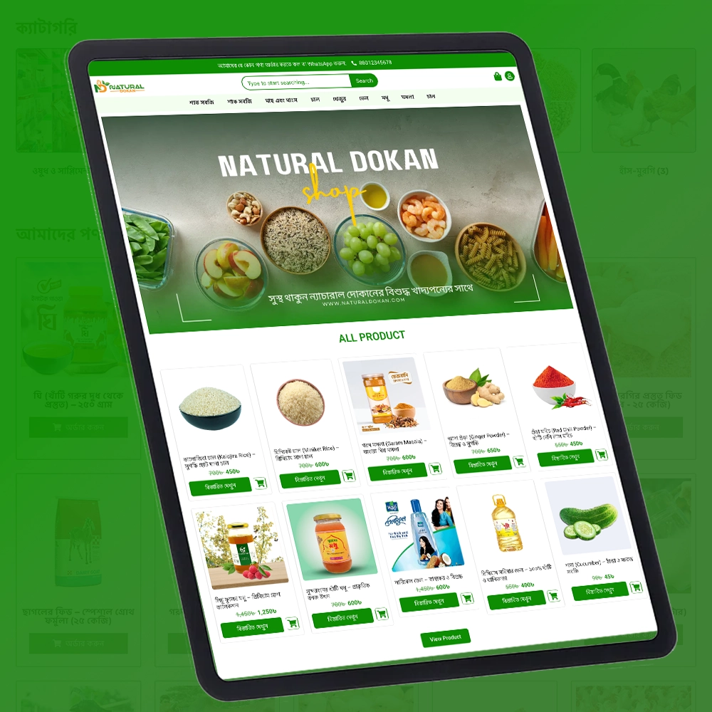 Natural Dokan – Organic & Natural Product E-Commerce Website