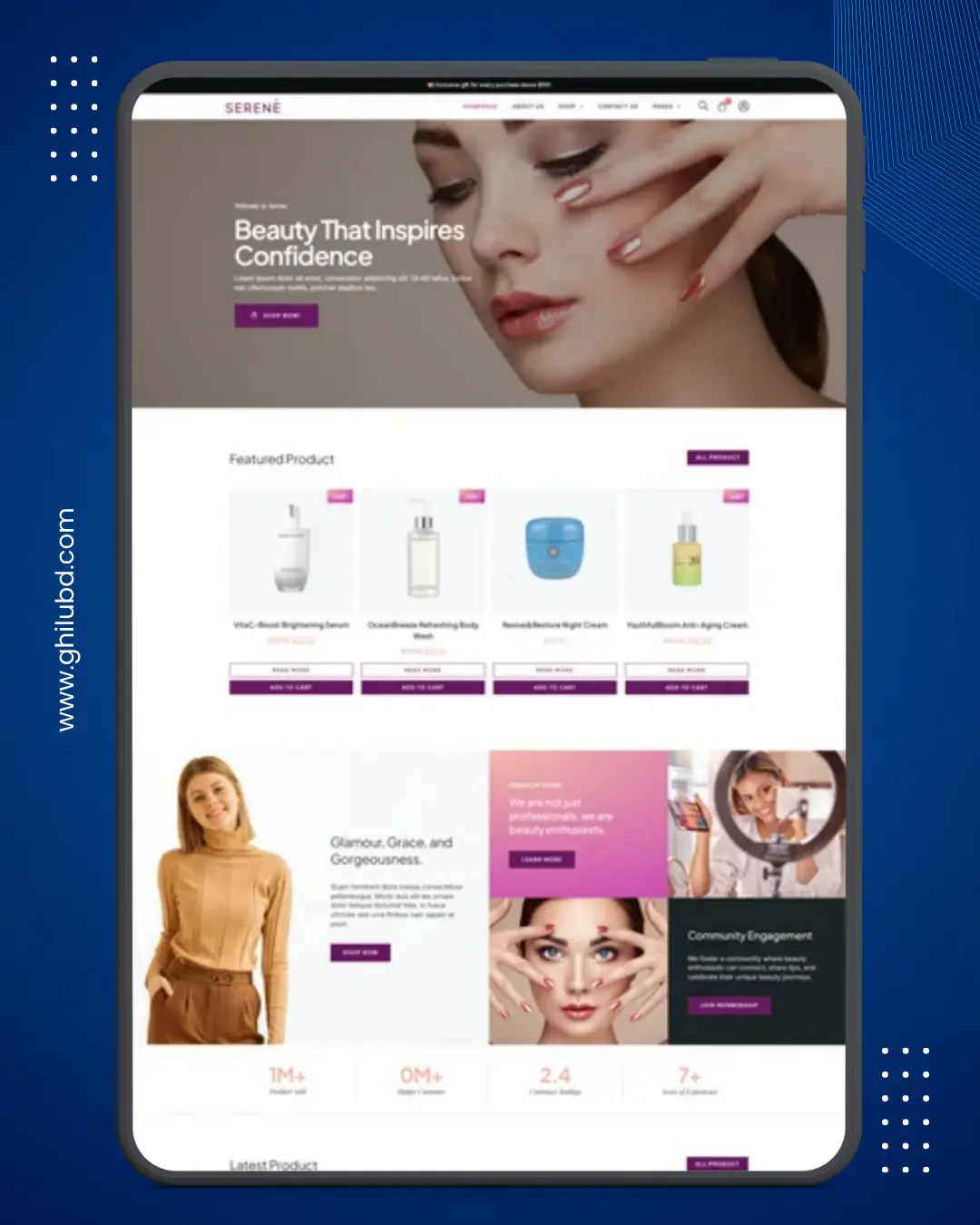 Serene – Premium WordPress Skincare, Beauty & Cosmetics E-Commerce Website