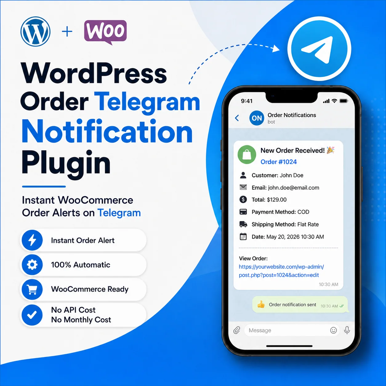 Telegram Order Notification Plugin – WordPress