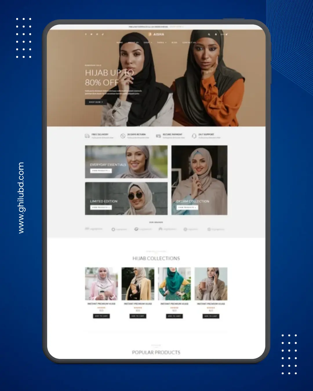 Aisha – Premium Borka, Abaya & Modest Fashion E-Commerce Website