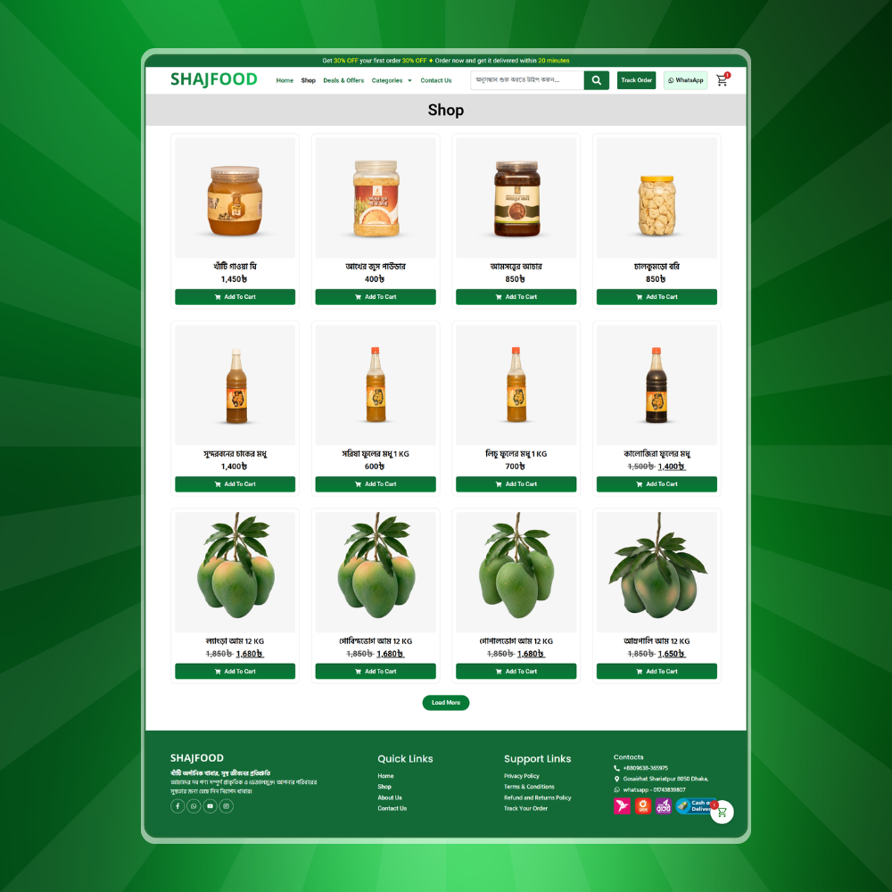 ShajBazar Organic Food – Premium WordPress E-Commerce Website - Image 11