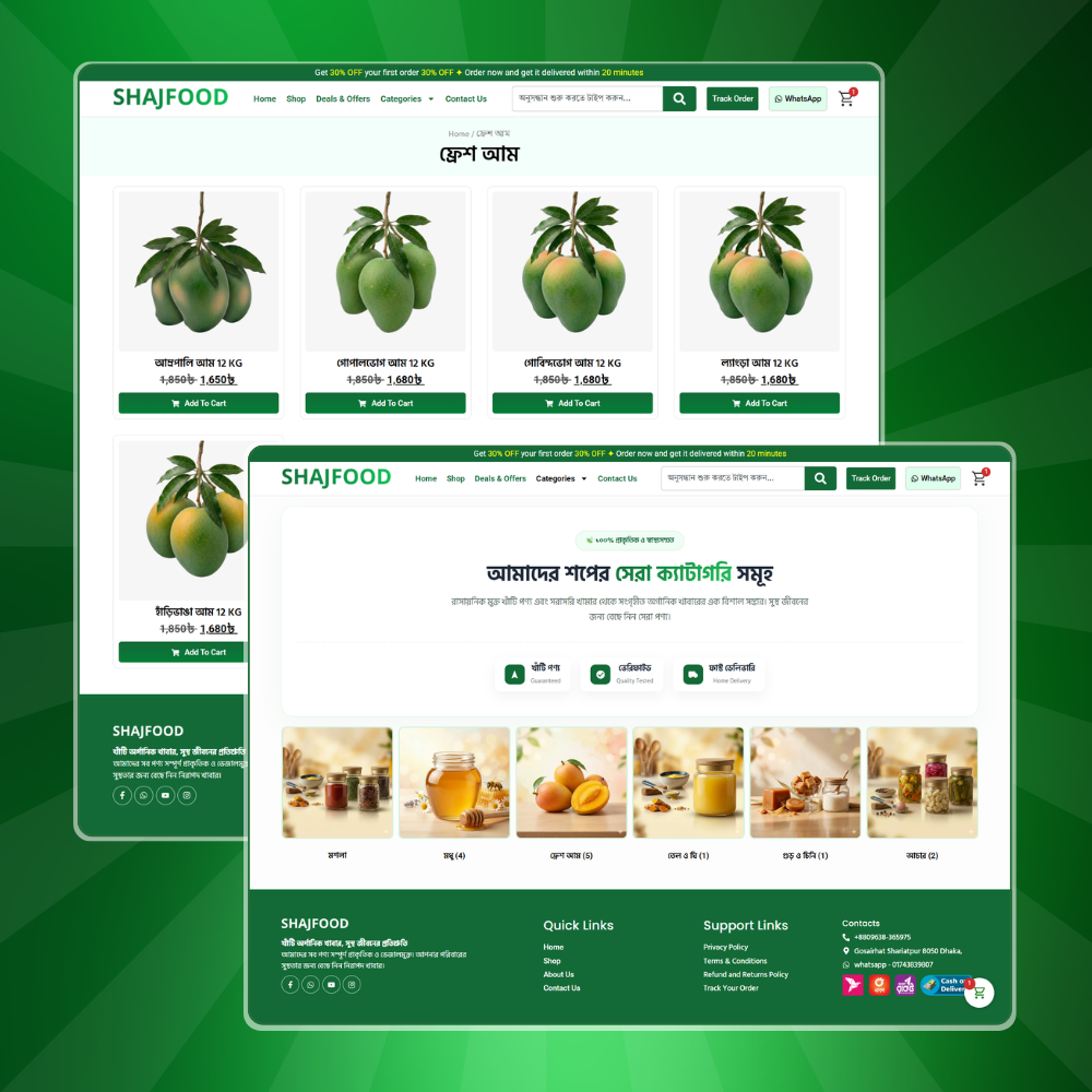 ShajBazar Organic Food – Premium WordPress E-Commerce Website - Image 4