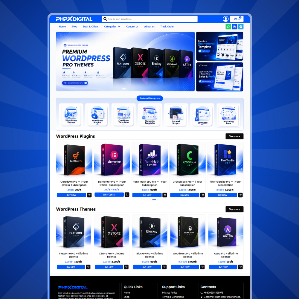 PHPXDIGITAL – Premium WordPress Digital Product Selling, License & Downloadable E-Commerce Website