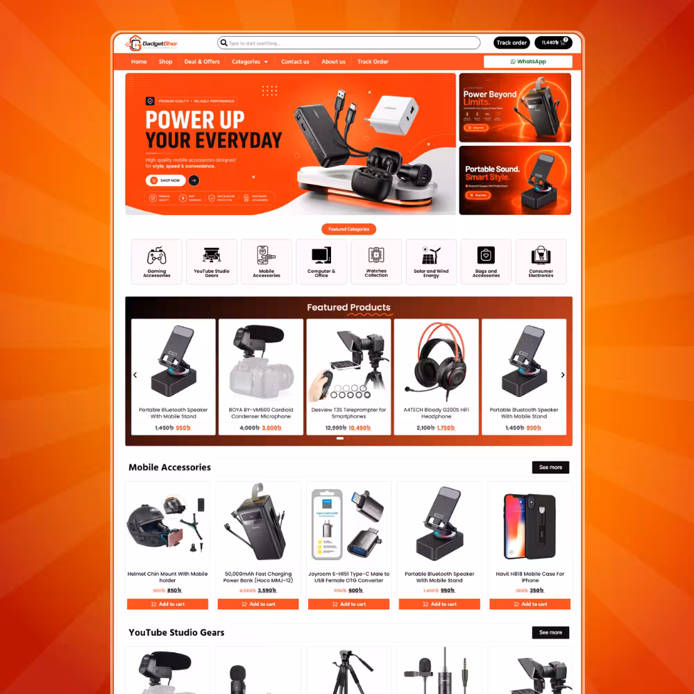 GadgetGhor – Premium WordPress Gadget, Electronics & Mobile Accessories E-Commerce Website