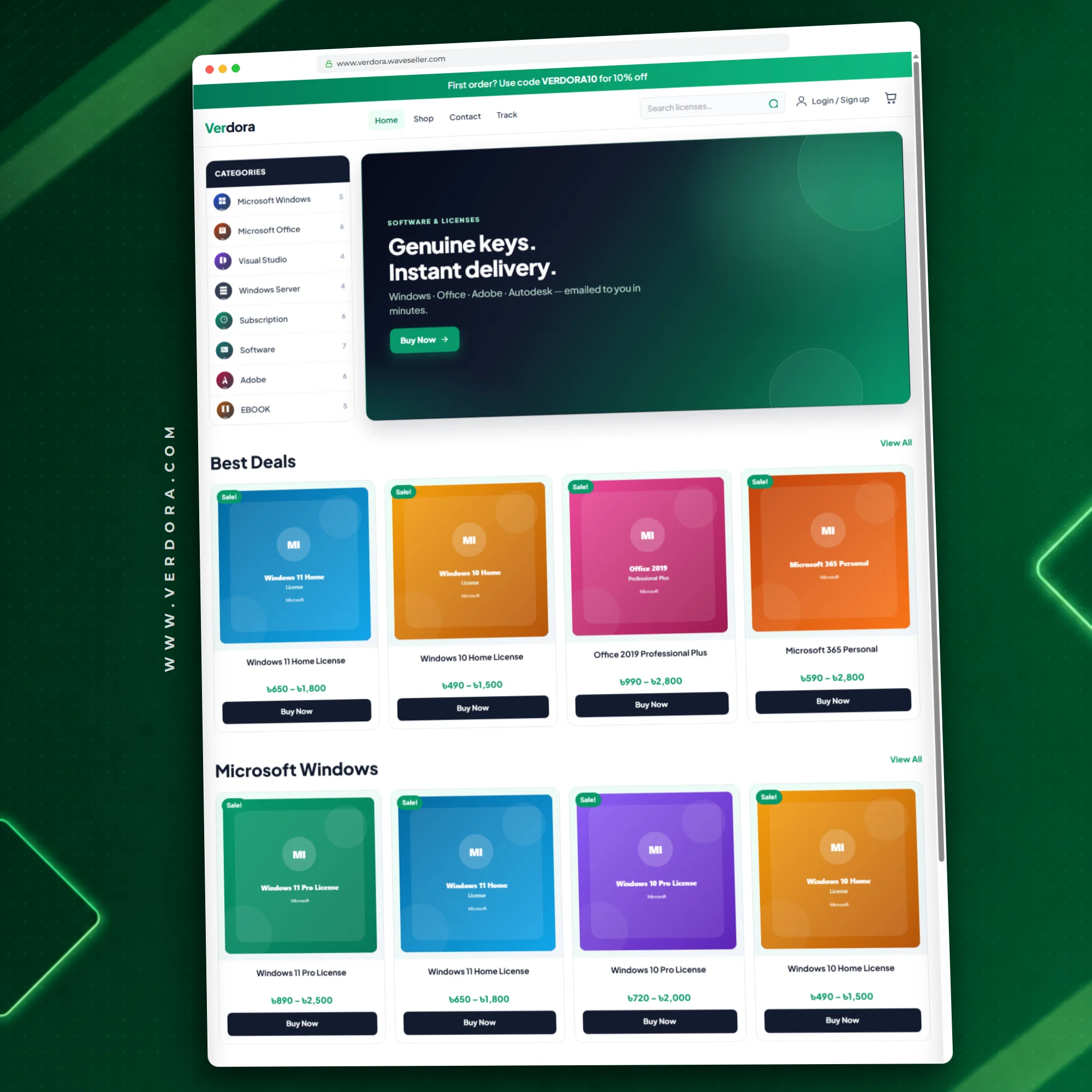 Verdora – Complete Laravel Digital Products, Software & License Key Store Website