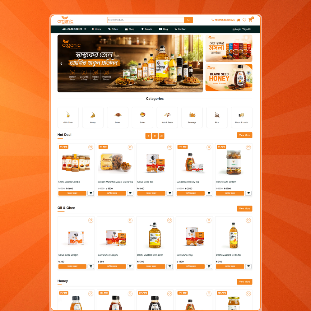 Laravel Organic Food & Multi-Niche E-Commerce Website